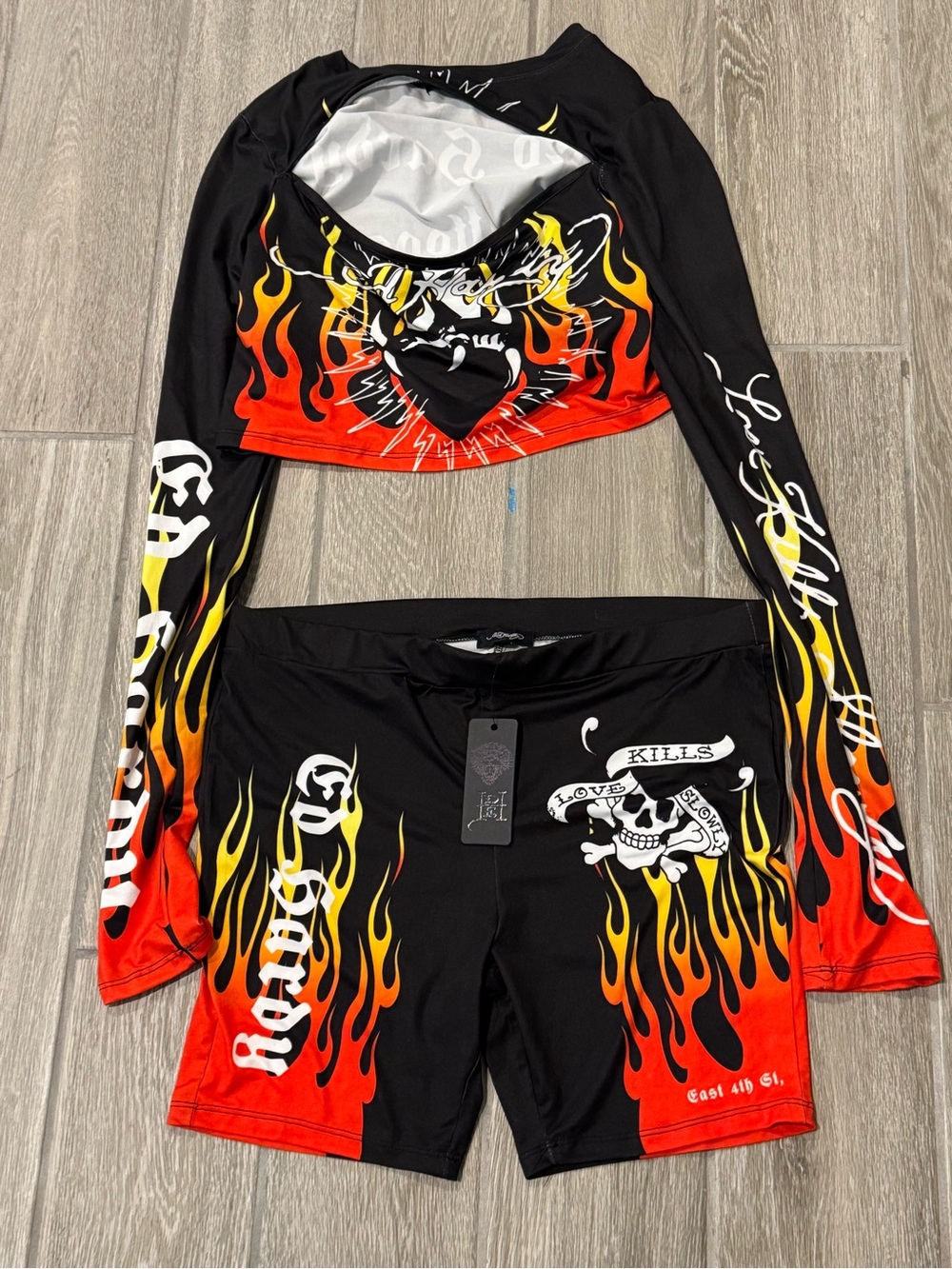 Ed Hardy Black Red Yellow Women Set